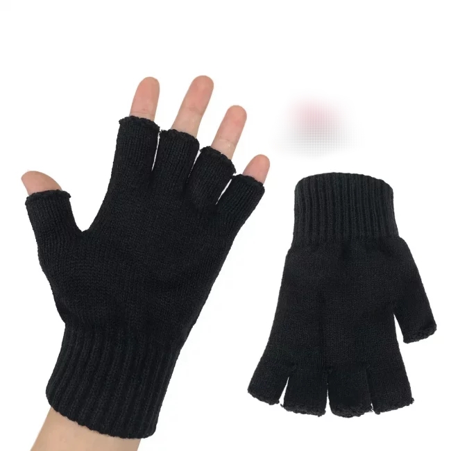 دستکش بافت نیم انگشتی زمستانی